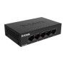 D-Link Switch DGS-105GL, 5 porturi Gigabit, Capacity 10Gbps, desktop, faramanagement, metal, negru, fara ventilator, D-Link Gree