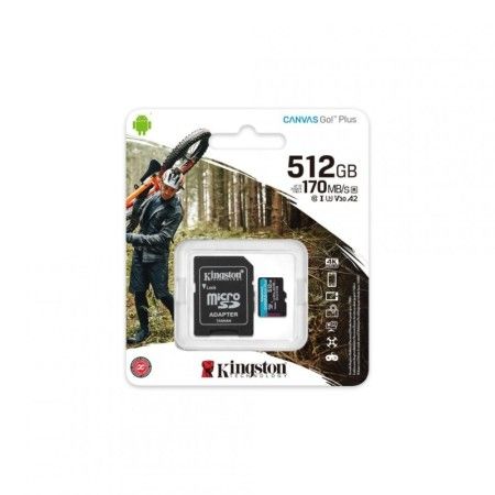 Card de Memorie MicroSD Kingston Canvas GO Plus, 512GB, Adaptor SD, Class 10 KINGSTON - 1