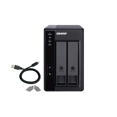 Extensie USB QNAP TR-002 2-Bay, 2.5/3.5 SATA 6Gbps HDD (neincluse), 1xUSB3.11 (type-c), tower, PSU adaptor 36W, garantie 2 ani Q