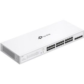 Switch TP-Link cu 28 de porturi, 24× Gigabit 802.3af/at PoE+ ports si 4× Gigabit SFP slots, capacitate switch 56 Gbps, dimensiun