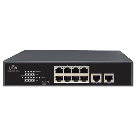 Switch 8 porturi PoE, 2 porturi uplink RJ45 - UNV NSW2010-10T-POE-IN UNIVIEW - 1