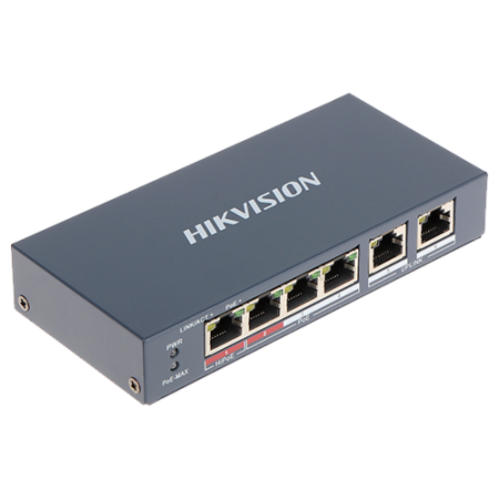 Switch 4 porturi PoE+, 2 porturi uplink - HIKVISION DS-3E0106HP-E HIKVISION - 1