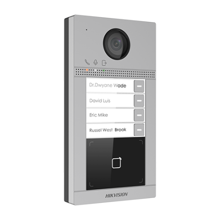 Panou exterior videointerfon TCP/IP pentru 4 familii, Wi-Fi 2.4GHz, control acces integrat - HIKVISION DS-KV8413-WME1 HIKVISION 