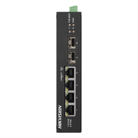 Switch 4 porturi Gigabit PoE, 2 porturi uplink SFP - HIKVISION DS-3T0506HP-E-HS HIKVISION - 1