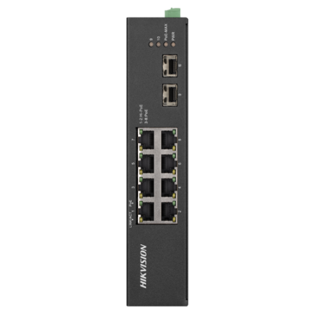 Switch 8 porturi Gigabit PoE, 2 porturi uplink SFP - HIKVISION DS-3T0510HP-E-HS HIKVISION - 1