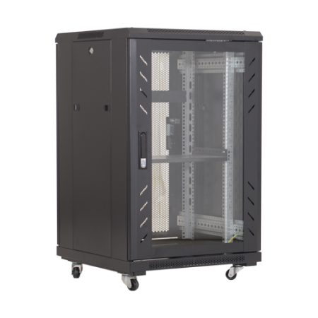 Rack podea 18U 19' 600x600, capacitate incarcare 500 Kg, negru - ASYTECH Networking ASY-18U-6060E ASYTECH Networking - 1