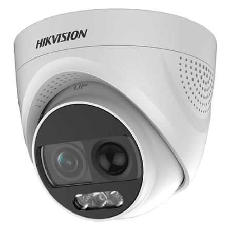 Camera ColorVU AnalogHD 2MP cu PIR si alarma incorporata, lentila 2.8mm, lumina alba 20 m - HIKVISION DS-2CE72DFT-PIRXOF28 HIKVI