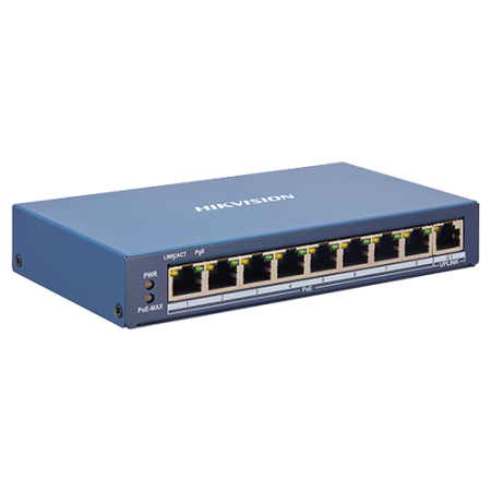 Switch 8 porturi PoE, 1 port uplink RJ45, SMART Management - HIKVISION DS-3E1309P-EI HIKVISION - 1