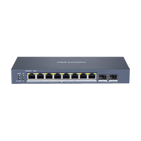 Switch 8 porturi Gigabit PoE, 2 port SFP uplink, SMART Management - HIKVISION DS-3E1510P-SI HIKVISION - 1