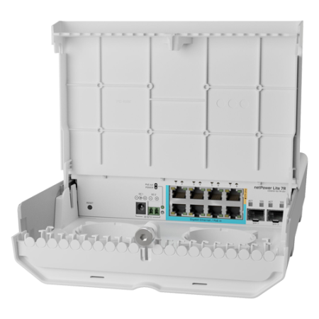 Smart Switch outdoor, 8 x Gigabit (7 PoE in), 2 x SFP+ 10Gbps - Mikrotik CSS610-1Gi-7R-2S+OUT MIKROTIK - 1