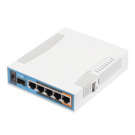 hAP ac, 5 x Gigabit, 802.11b/g/n 2.4Ghz, 802.11ac 5GHz, SFP, USB - MikroTik RB962UiGS-5HacT2HnT MIKROTIK - 1