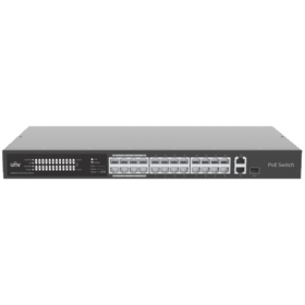 Switch 24 porturi PoE, uplink 2 porturi RJ45 Gigabit + 1 port SFP Combo - UNV NSW2020-24T1GT1GC-POE-IN UNIVIEW - 1