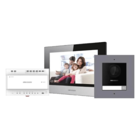 KIT  videointerfon 2 fire pentru 1 familie, monitor 7 inch, Alarma - HIKVISION DS-KIS702Y HIKVISION - 1