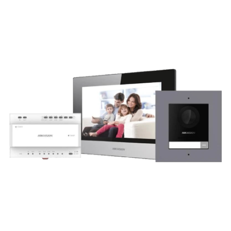 KIT  videointerfon 2 fire pentru 1 familie, monitor 7 inch, Alarma - HIKVISION DS-KIS702Y HIKVISION - 1