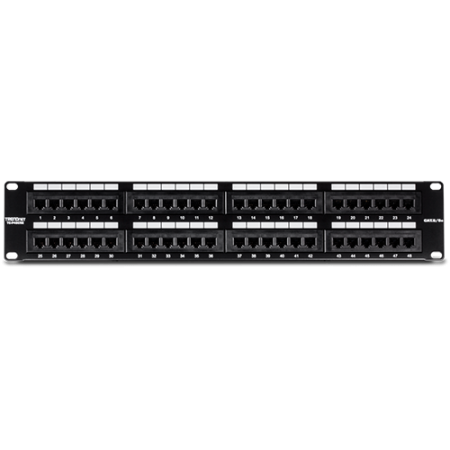 Patch Panel 48 porturi RJ45 UTP 19', Cat5/5e - TRENDnet TC-P48C5E TRENDnet - 1