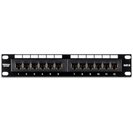 Patch Panel 12 porturi RJ45 UTP 10', Cat6 - TRENDnet TC-P12C6 TRENDnet - 1