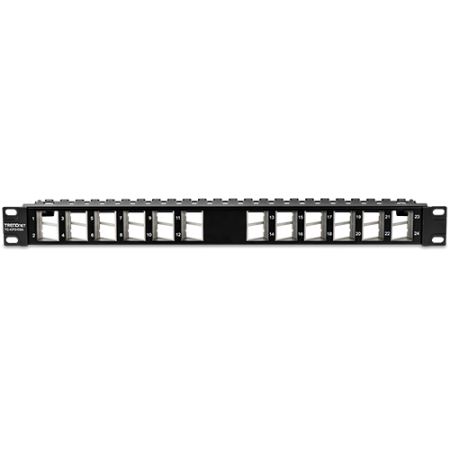 Patch Panel ecranat 24 porturi blank keystone inclinate 1U - TRENDnet TC-KP24SA TRENDnet - 1