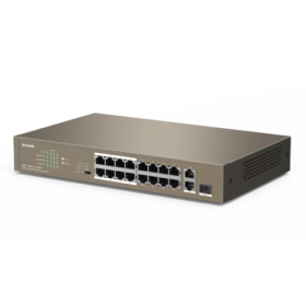 Switch 16 porturi PoE 10/100 Mbps, 2 port RJ45 Gigabit, 1 port SFP Gigabit - TENDA TND-TEF1118P-16-150W-V30 TENDA - 1