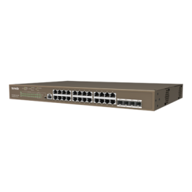 Switch 24 porturi PoE Gigabit, 1 port consola, 4 port SFP Gigabit, management - TENDA TND-TEG5328P-24-410W TENDA - 1