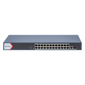 Switch 24 porturi PoE Gigabit, 1 porturi RJ45 Gigabit, 1 port SFP Gigabit, Smart Management - HIKVISION DS-3E1526P-EI HIKVISION 