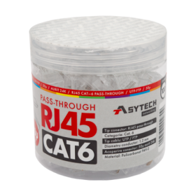 Mufa RJ-45 UTP Cat.6 EZ Passthrough, 50Âµ (100 buc) RJ45-CAT6-EZ-50U-JAR ASYTECH Networking - 1