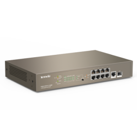 Switch 8 porturi PoE Gigabit, 1 port consola, 1 port SFP Gigabit, management - TENDA TND-TEG5310P-8-150W TENDA - 1