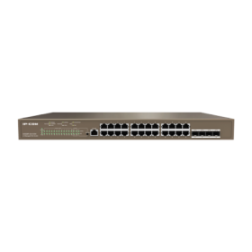 Switch 24 porturi PoE Gigabit, 4 porturi SFP Gigabit, 1 port consola,1U , L3 Management - IP-COM G5328P-24-410W IP-COM - 1