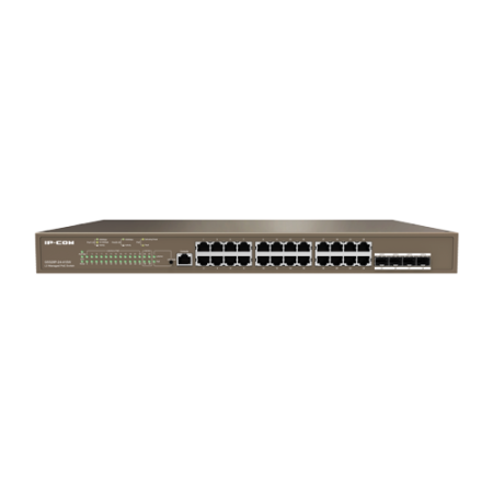 Switch 24 porturi PoE Gigabit, 4 porturi SFP Gigabit, 1 port consola,1U , L3 Management - IP-COM G5328P-24-410W IP-COM - 1