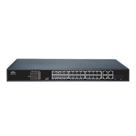 Switch 24xRJ45 POE, 2xRJ45, 2xRJ45+2xSFP combo, Gigabit - UNV NSW2010-26GT2GC-POE-IN UNIVIEW - 1