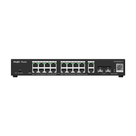 Switch 16 porturi PoE, 2 porturi GE, 2 porturi SFP, Gigabit, Cloud Management - Ruijie RG-ES220GS-P Ruijie Networks - 1